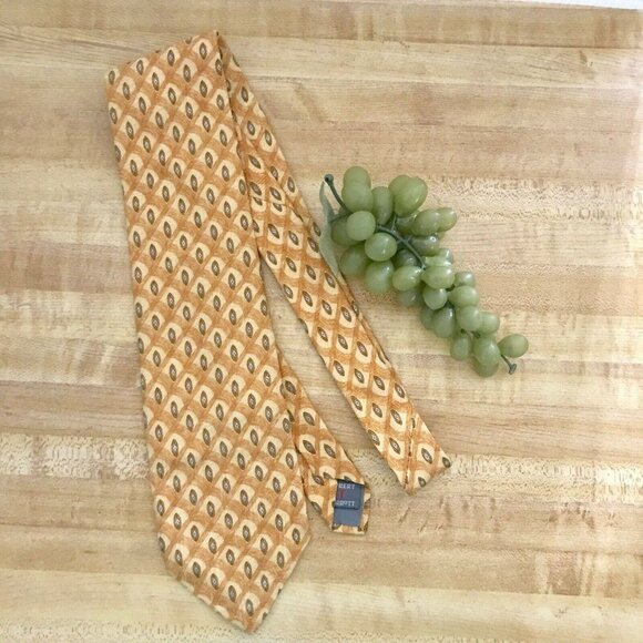 #1181 VTG Robert Talbot  gold and brown silk necktie - Picture 1 of 7